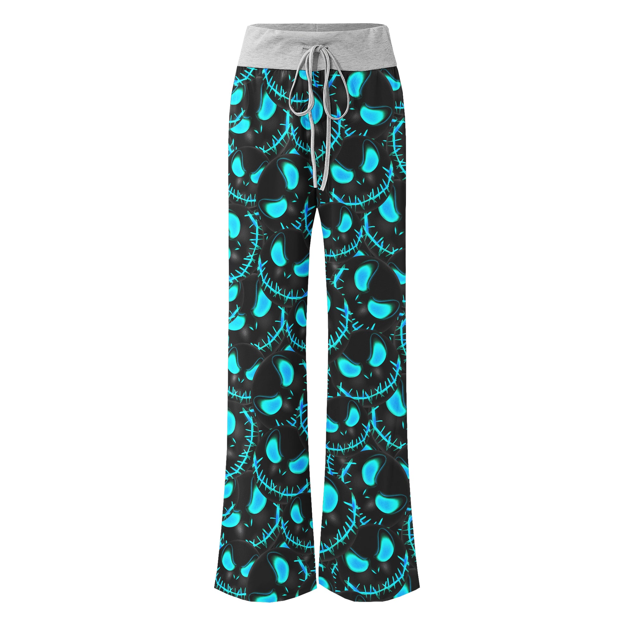 Blue Face Scary Nightmare Women's High-waisted Wide Leg Pants | Wonder Skull