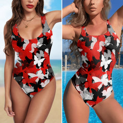 One Piece Bikini Monarch Noir Pattern Print Swimwear