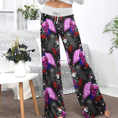 Skull Angels And Demons Women's High-waisted Wide Leg Pants | Wonder Skull