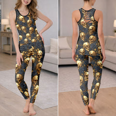 Golden Dusk Skull Harvest Tanktop and Leggings