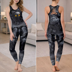 Smoke Cybernetic Skull Art Tanktop and Leggings