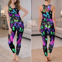 Midnight Pink Butterflies Tanktop and Legging