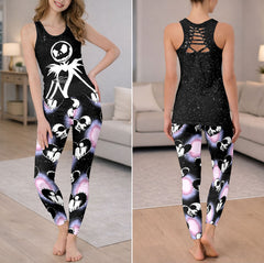 Galaxy Couple Skeleton Art Tanktop and Leggings