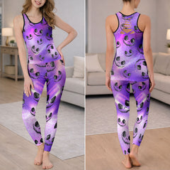 Cosmic Skull Galaxy Pattern Tanktop and Legging