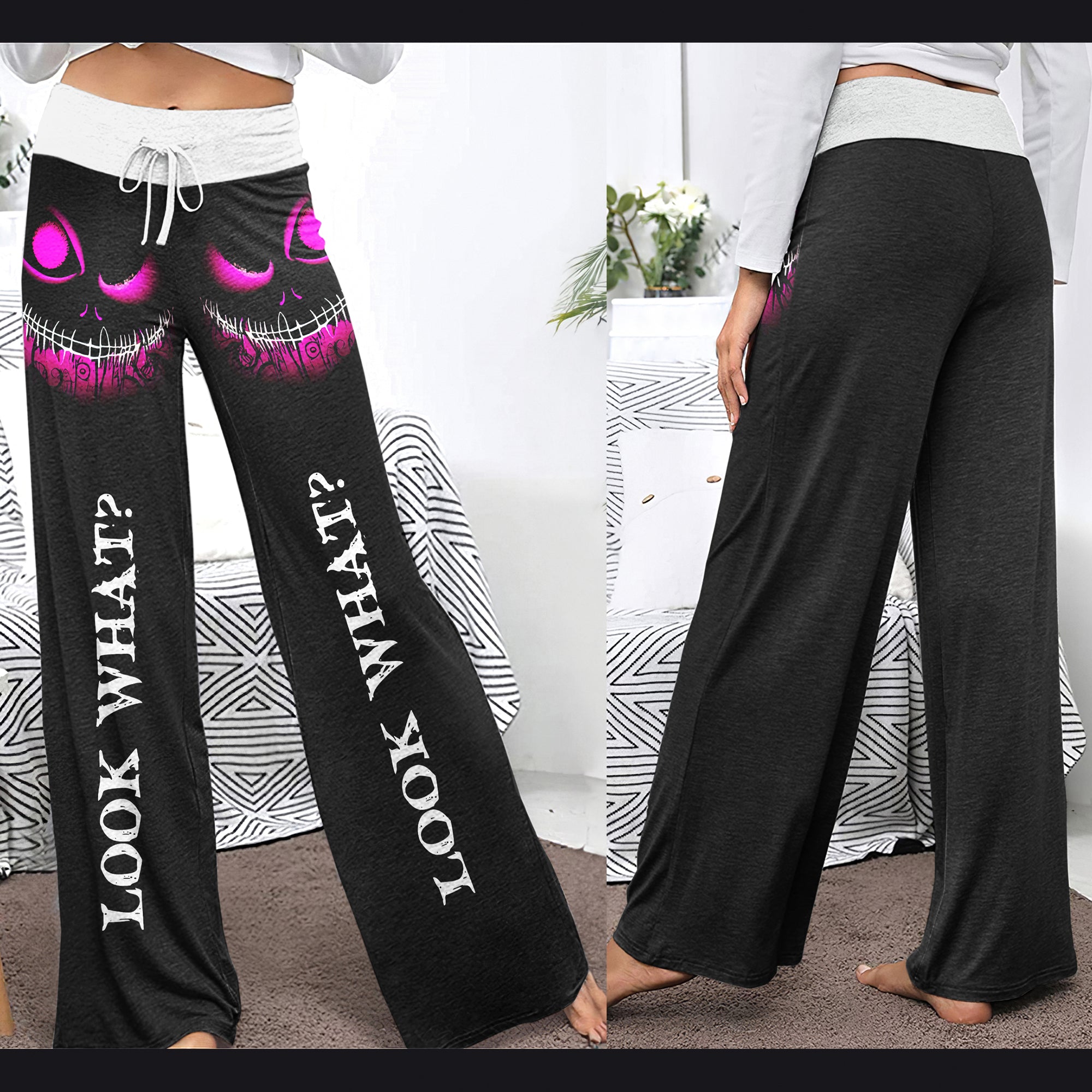 Look What Women's High-waisted Wide Leg Pants | Wonder Skull