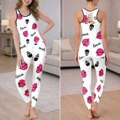 Dark Romance Lips Pattern Tanktop and Legging