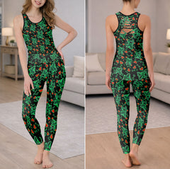 Neon Love Bones Pattern Tanktop and Leggings