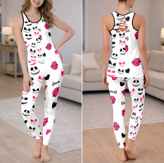 Spooky Love Pink Pattern Tanktop and Legging