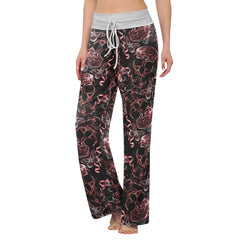 Skull Abstract Effect Butterfly Women's High-waisted Wide Leg Pants | Wonder Skull