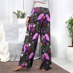 Skull Angels And Demons Women's High-waisted Wide Leg Pants | Wonder Skull