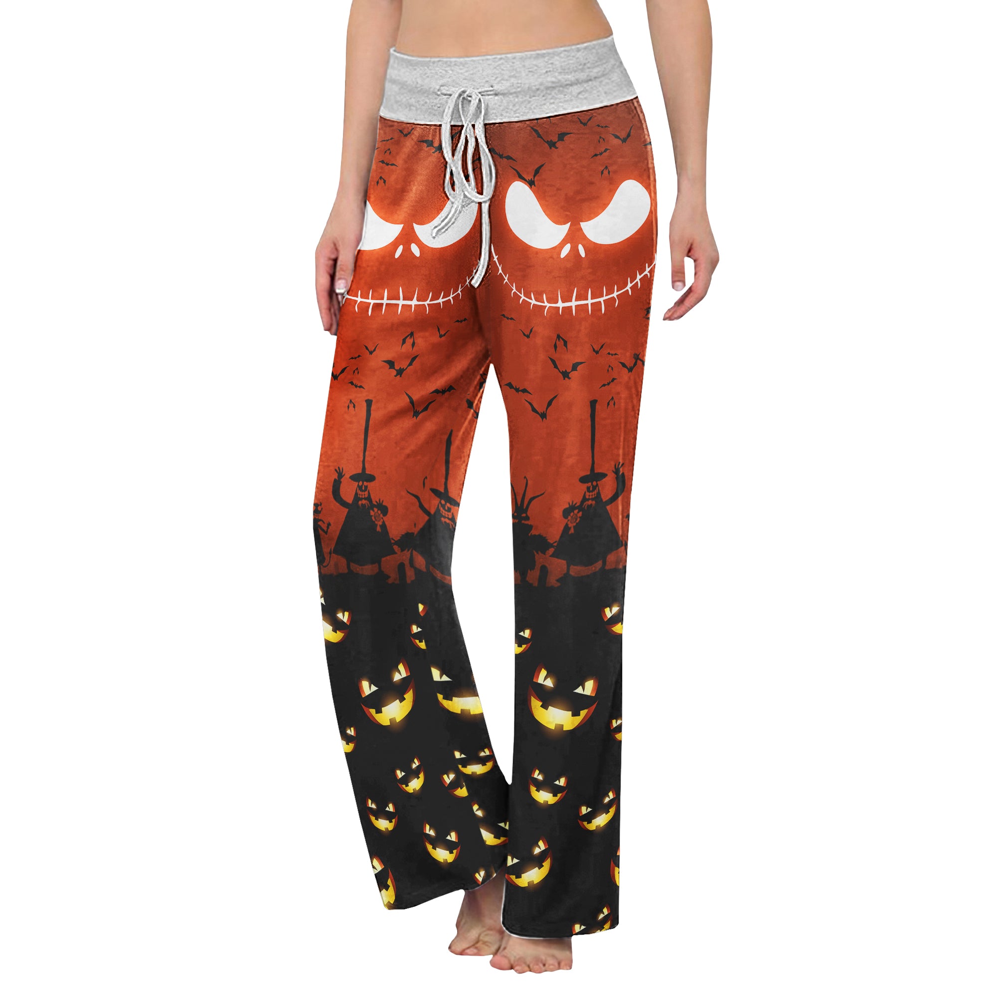 Emo Nightmare Halloween Theme Women's High-waisted Wide Leg Pants | Wonder Skull