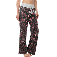 Skull Abstract Effect Butterfly Women's High-waisted Wide Leg Pants | Wonder Skull