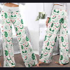 Cool Christmas Nightmare Theme Women's High-waisted Wide Leg Pants | Wonder Skull