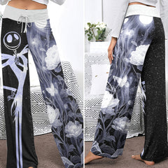 Twilight Bones & Blossoms Women's High-waisted Wide Leg Pants