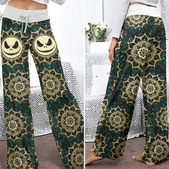 Golden Grin Mandala Women's High-waisted Wide Leg Pants