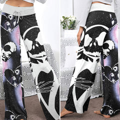 Cosmic Love Bones Women's High-waisted Wide Leg Pants