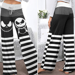 Gothic Grinline Art Women's High-waisted Wide Leg Pants