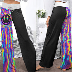Blacklight Melt Smile Women's High-waisted Wide Leg Pants
