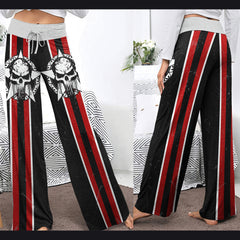 Skull Gocthic Art Women's High-waisted Wide Leg Pants | Wonder Skull