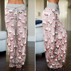 Sugar Skull Storm Women's High-waisted Wide Leg Pants