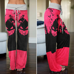 Pink Night Art Women's High-waisted Wide Leg Pants