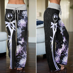 Lavender Soul Waltz Women's High-waisted Wide Leg Pants