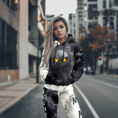 Women Hoodie and Leggings, Smoldering Shadow Art Outwear Pants Outfit