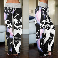 Cosmic Love Bones Women's High-waisted Wide Leg Pants