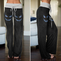 Dark Smile Horror Art Women's High-waisted Wide Leg Pants