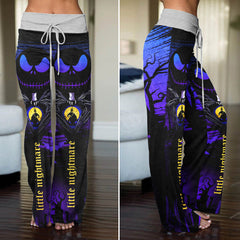 Purple Night Moon Women's High-waisted Wide Leg Pants