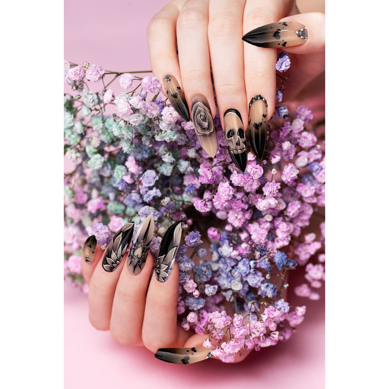 Chic and Happy Gothic Nail Style - Perfect for expressing your unique style with a touch of happiness.