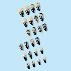 "Chic and Happy Gothic Nail Style - Perfect for expressing your unique style with a touch of happiness.