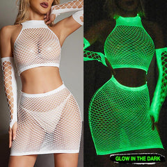 Glowing Fishnet Bodysuit