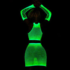 Glowing Fishnet Bodysuit