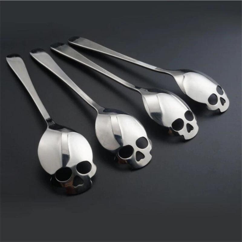 Gothic Skull-Shaped Teaspoon – Great Gift for Marketing, Punkrock, Biker & Tattoo Lovers