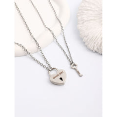 Heart Lock Key Pendant Necklaces, Meaning Anniversary Gift For Her For Him. His Lock and Her Key design symbolizing enduring love. Crafted with high-quality materials, perfect for any occasion. Wonder Skull Heart Lock Key Pendant Necklace, ideal anniversary gift for both him and her. Elevate your date night look with Wonder Skull sleepwear and lingerie.