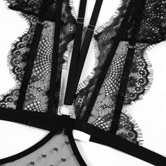This Lace Women Body Lingerie Set features a delicate lace design that offers a seductive and alluring look. With its fancy hollow out construction, this outfit adds an unexpected touch of eroticism. Perfect for a special night or just to add some spice to your lingerie collection.