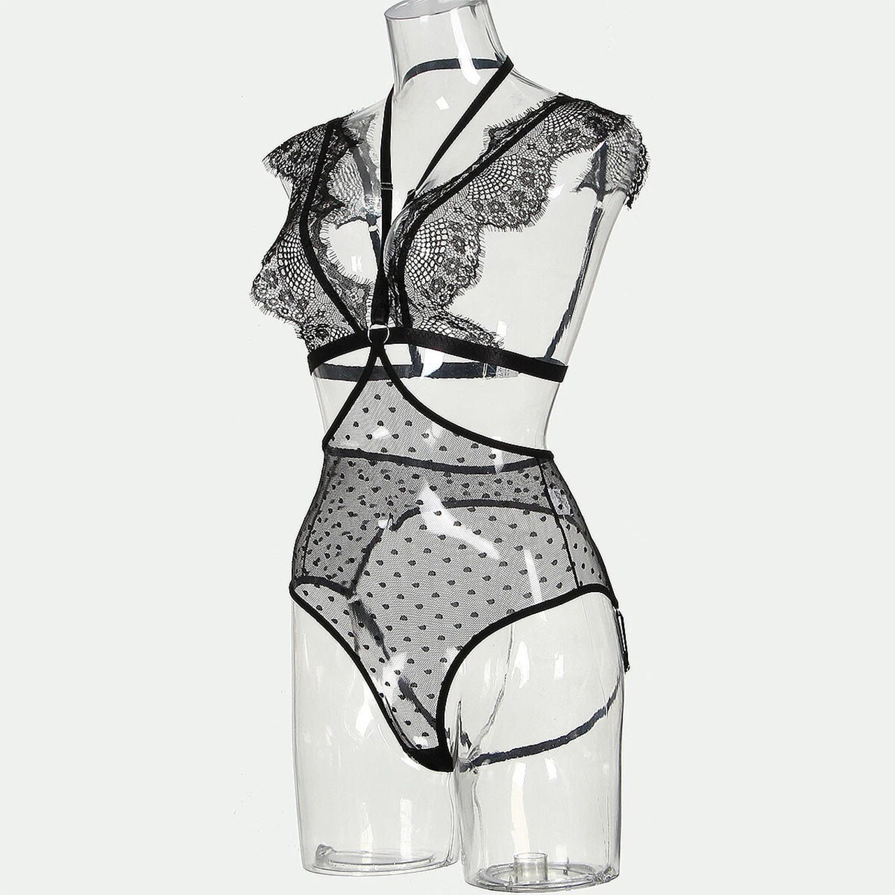 This Lace Women Body Lingerie Set features a delicate lace design that offers a seductive and alluring look. With its fancy hollow out construction, this outfit adds an unexpected touch of eroticism. Perfect for a special night or just to add some spice to your lingerie collection.