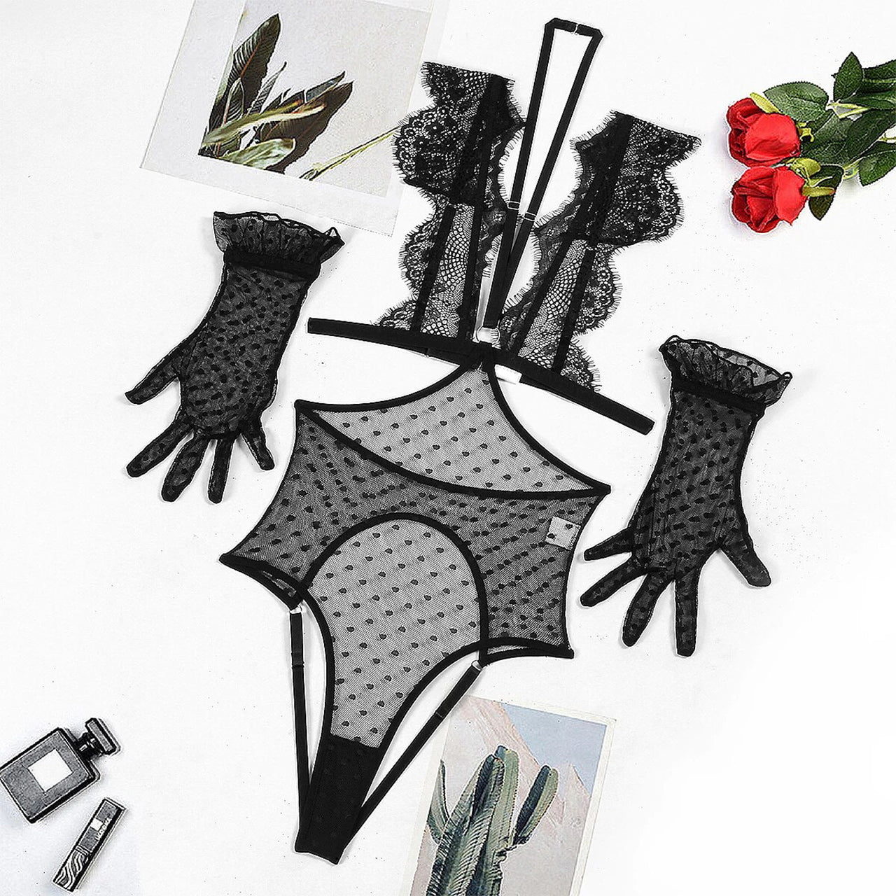 This Lace Women Body Lingerie Set features a delicate lace design that offers a seductive and alluring look. With its fancy hollow out construction, this outfit adds an unexpected touch of eroticism. Perfect for a special night or just to add some spice to your lingerie collection.