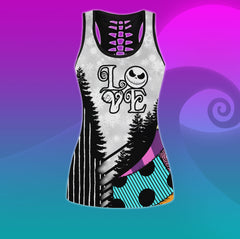 Unique horror-themed fashion ensemble: tanktop and leggings
