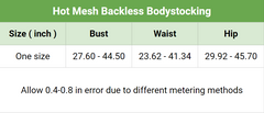 Elevate your allure with our Mesh Backless Bodystocking – Fishnet Full Body Lingerie. Embrace the intricate lace detailing that beautifully accentuates your curves while ensuring all-day comfort. Perfect for intimate moments with your partner, this chic lingerie exudes confidence and captivates interest. Step into sophistication and elevate your experience with this enchanting fishnet bodystocking.