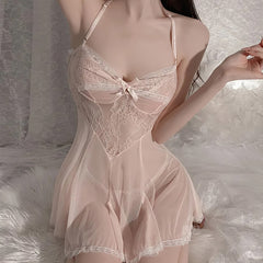 Sexy Women's Lace Nighgown, Backless Nightwear Chemise Mini Teddy