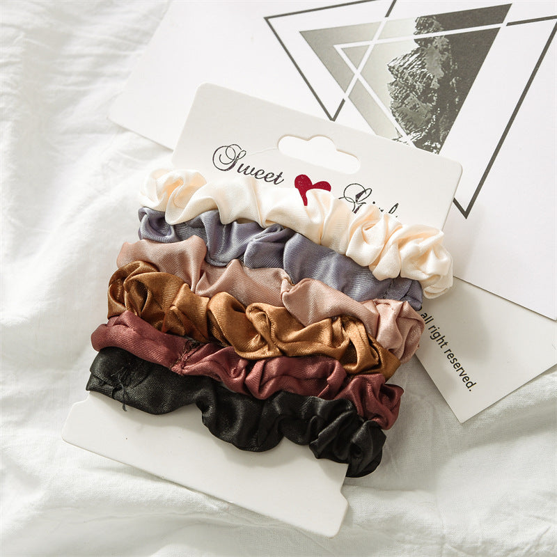 Women's Hair Scrunchie Set - 6 Pieces, Black - Suitable for All Hair Types - Pain-Free Hair Accessories for Women Perfect for Long Lasting Braids, Ponytails and More - Gentle on Hair - Hair Breakage Protection - Thick Hair Management - Gift Set for Her