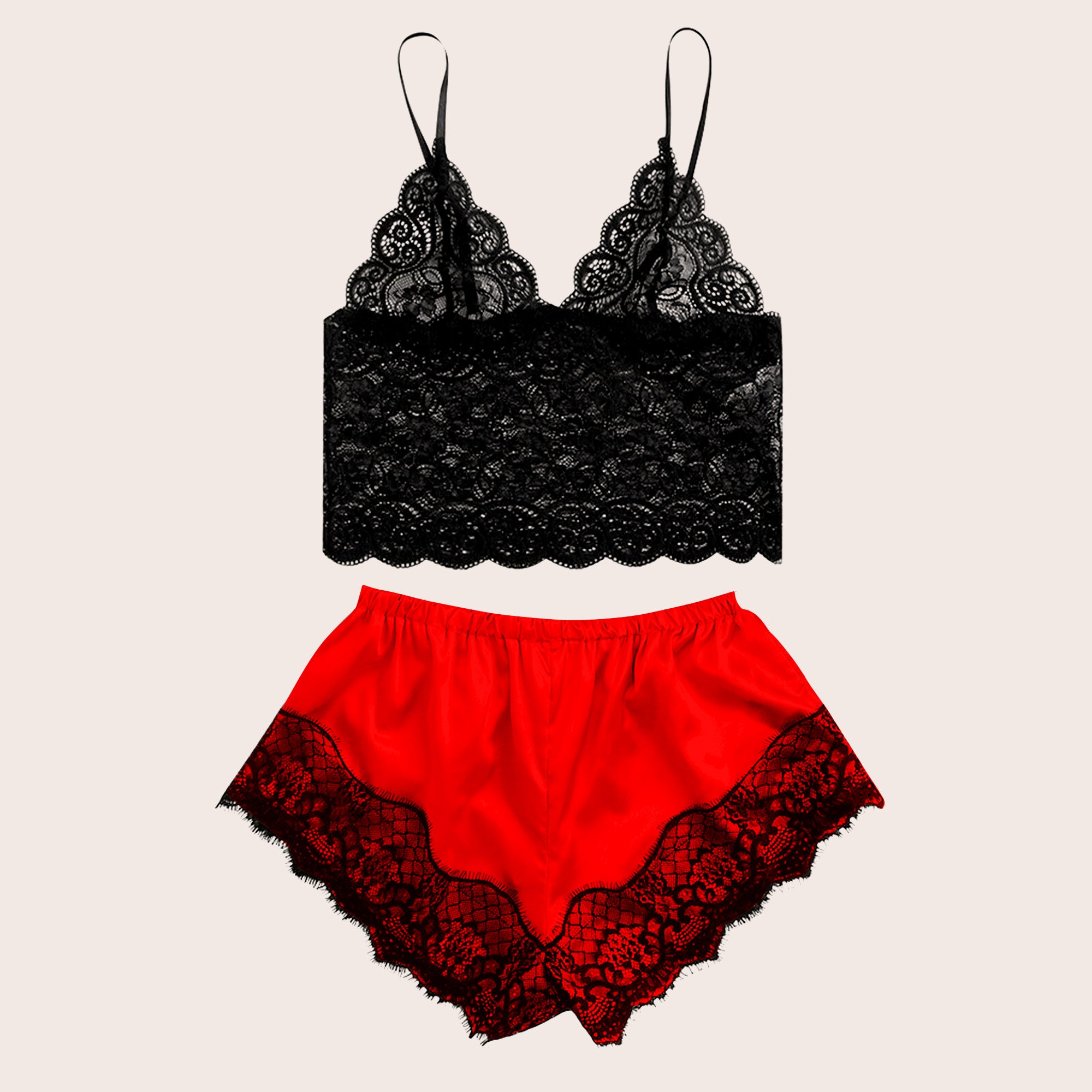 Get ready to turn up the heat with Wonder Skull Women's Lace Pajama Set, Funny Print Lingerie Sleepwear - Spicy & Sassy Red Lace Lingerie Set. Featuring an eye-catching "Lick It" print and a flirty lace trim, this set is perfect for those who love to add a touch of bold humor to their nightwear. Whether you’re lounging at home or feeling playful, this funny lingerie set is bound to make you feel confident and comfortable!