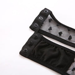 Wonder Skull Women's Lingerie Set featuring a Black Lace Teddy Bodysuit with an Attractive Neck Chain. Flattering for every body type, with adjustable chain and stretchable lace for a custom fit. Versatile and easy to style, with a convenient snap closure. Elegant design with a unique twist, empowering and boosting confidence with every wear.