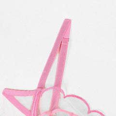 Women's Lingerie Set, Pink Bodysuit Teddy with Panty