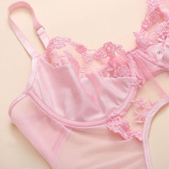 Ignite passion with our Women's Sexy Lingerie Set featuring a cute lace design, garter belt, and matching thongs. The 4-piece ensemble, including fishnet mesh, satin rave outfits, and velvet sleepwear sets, offers options to suit your mood. Enjoy a perfect fit with adjustable straps and closures for personalized comfort. Ideal for romantic nights, honeymoons, birthdays, or as a thoughtful gift for special occasions.