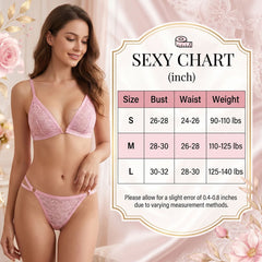 Stay cool and comfortable with the Wonder Skull Dusty Pink Lace 2-Piece Lingerie Set. It features breathable all-over lace that feels soft against your skin. The wire-free soft cup construction lets you move freely without painful underwire, and adjustable straps allow you to customize the fit. Soft scalloped edges prevent scratching or irritation, while sweet satin ribbon bows add a touch of romantic charm. Available in classic black or soft lavender, this matching set makes your sleep routine feel special