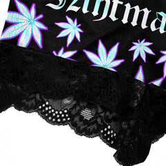 Electric Rose Gothic Lace Pajama 3 Pieces Sleepwear Set