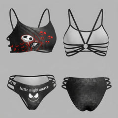 Wonder Skull High-Waisted Bikini Set, Unique Gothic Skull Bat Edgy Swimwear , perfect for those who love unique, gothic-inspired swimwear. Designed for comfort, it features an adjustable strappy top and high-waisted bottoms for a secure fit. Made from breathable, UV-blocking fabric, this bikini combines style, practicality, and confidence for any sunny adventure.